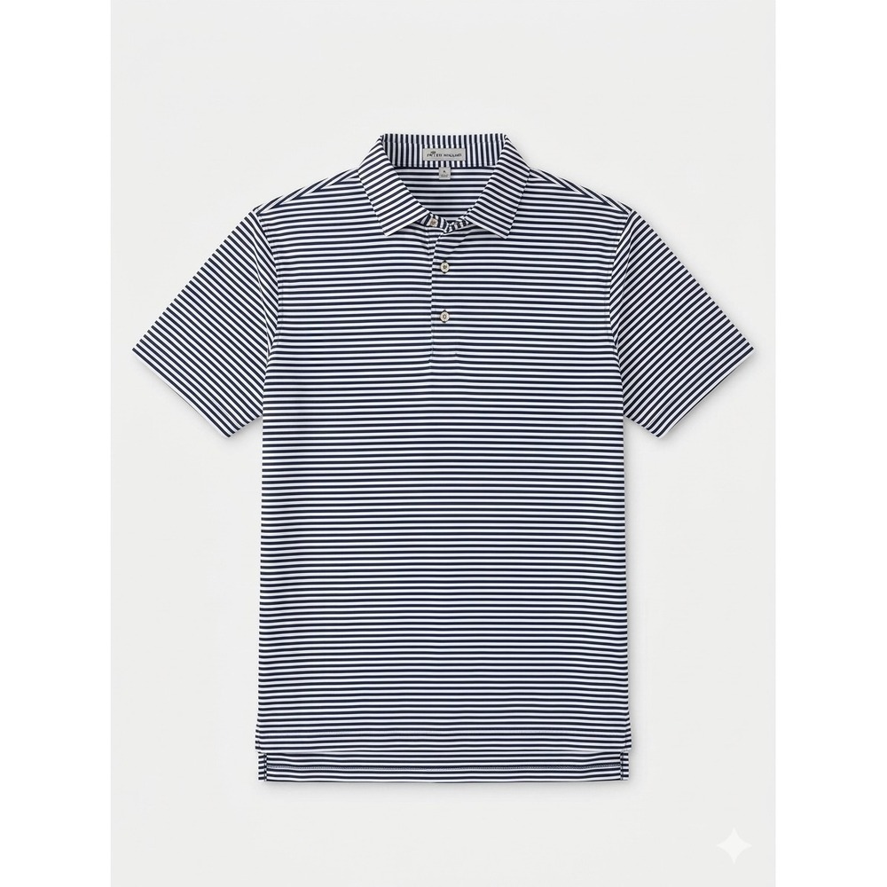 Peter Millar Golf Polo Shirt Mens Summer Comfort Blue Navy Stripes 2X